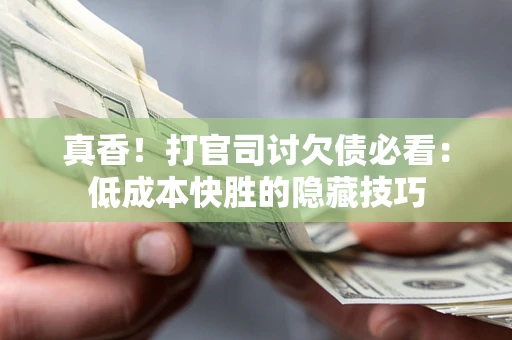 济南真香！打官司讨欠债必看：低成本快胜的隐藏技巧